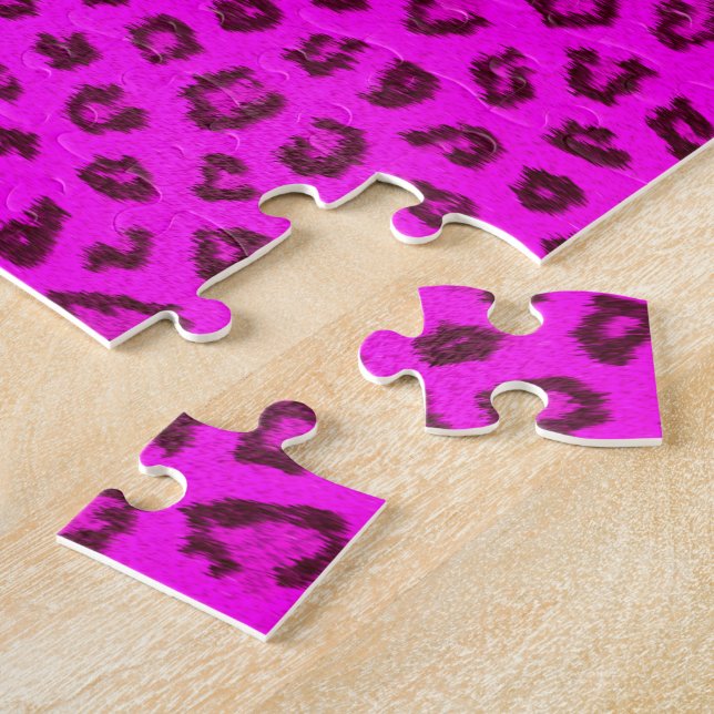 Quebra-cabeça Pele Leopardo Rosa (Lateral)