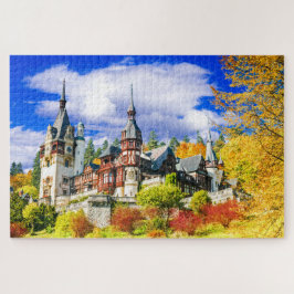 Quebra-cabeça Peles Castle, a famosa paisagem do outono na Romên