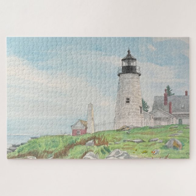 Quebra-cabeça Pemaquid Point Aquarela 1014pc Puzzle (Horizontal)
