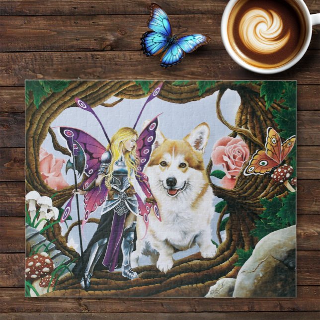 Quebra-cabeça Pembroke Welsh Corgi e Fairy (Criador carregado)