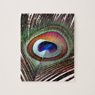 Quebra-cabeça Pena Colorida de Peacock de Cobre