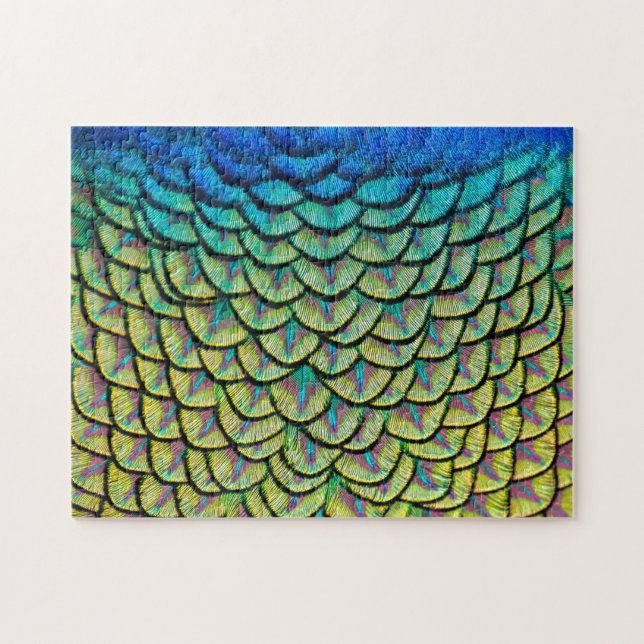 Quebra-cabeça Penas de Deco de Arte Pavão (Horizontal)