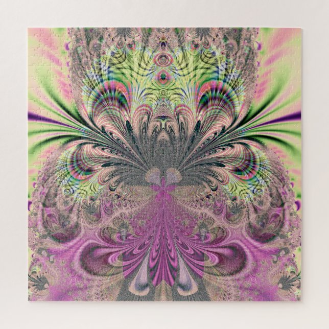 Quebra-cabeça Penas de Peacock Buquê Fractal (Vertical)