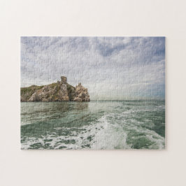 Quebra-cabeça Penhascos irlandeses sob um céu nebuloso