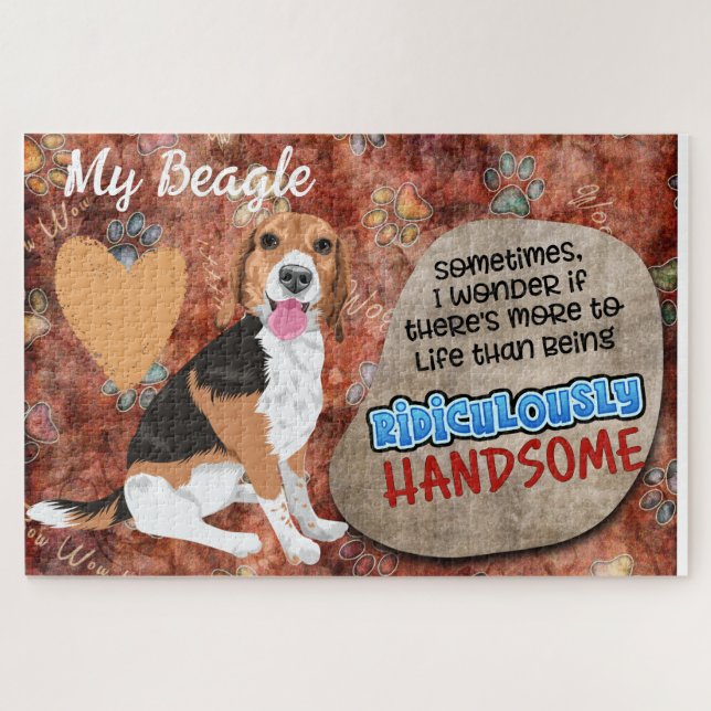 Quebra-cabeça Pensamento hilário do seu Beagle (Horizontal)