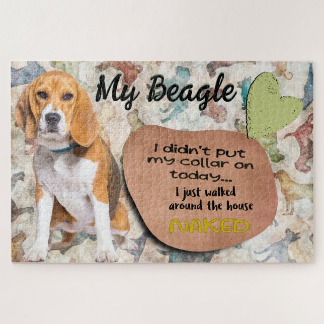 Quebra-cabeça Pensamento hilário do seu Beagle (Horizontal)