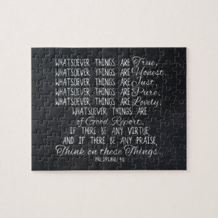 Quebra-cabeça Pense na escritura cristã da bíblia destas coisas