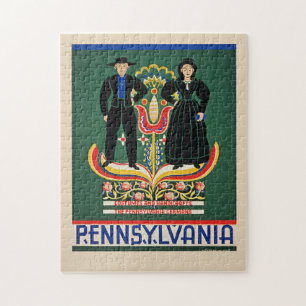Quebra-cabeça Pensilvânia, pôster de viagem vintage,