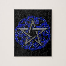 Pentagram celta preto & azul