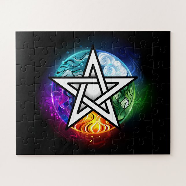 Quebra-cabeça Pentagrama do Wiccan (Horizontal)