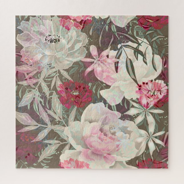 Quebra-cabeça Peônias rosas rosa flores buquê de flores (Vertical)