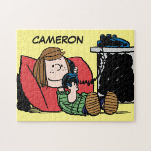 Quebra-cabeça Peppermint Patty no telefone