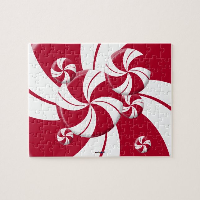 Quebra-cabeça Peppermint Swirl Stripe Candy (Horizontal)