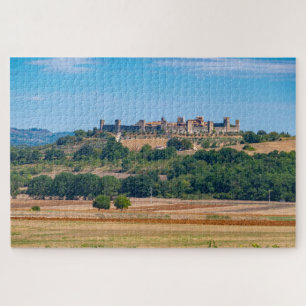 Quebra-cabeça Pequena cidade medieval linha do horizonte de Mont