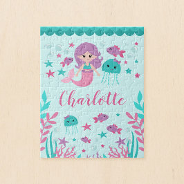 Quebra-cabeça Pequenas Crianças Personalizadas De Sereia Bonita