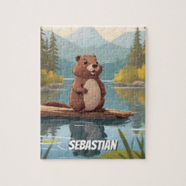 Quebra-cabeça Pequeno Beaver em Crianças Personalizadas do Lago