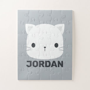 Quebra-cabeça Pequeno Gato Bonito com Nome Personalizado