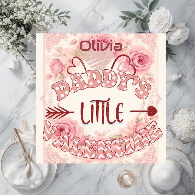 Quebra-cabeça Pequeno Valentim do Papai Rosa Bege Suave Marfim (Daddys Little Valentine Soft Blush Pink Rose Ivory Jigsaw Puzzle)