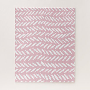 Quebra-cabeça Percal pastoso em cor rosa, padrão de osso