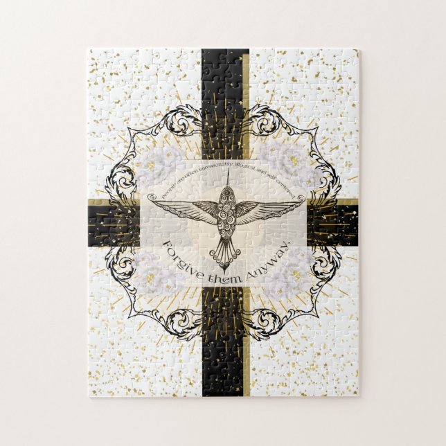 Quebra-cabeça Perdoe-os de qualquer maneira, beija-flor inspirad (Vertical)