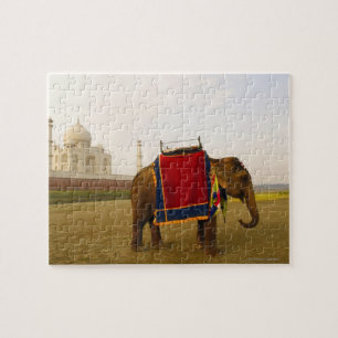 Quebra-cabeça Perfil lateral de um elefante, Taj Mahal, India