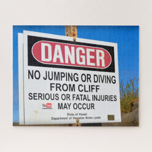 Quebra-cabeça PERIGO - No Cliff Diving - Havaí - 16x20 - 520 pc