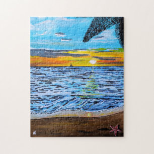 Quebra-cabeça Perseguindo a Pintura do Pôr do Sol por Alfred Fox