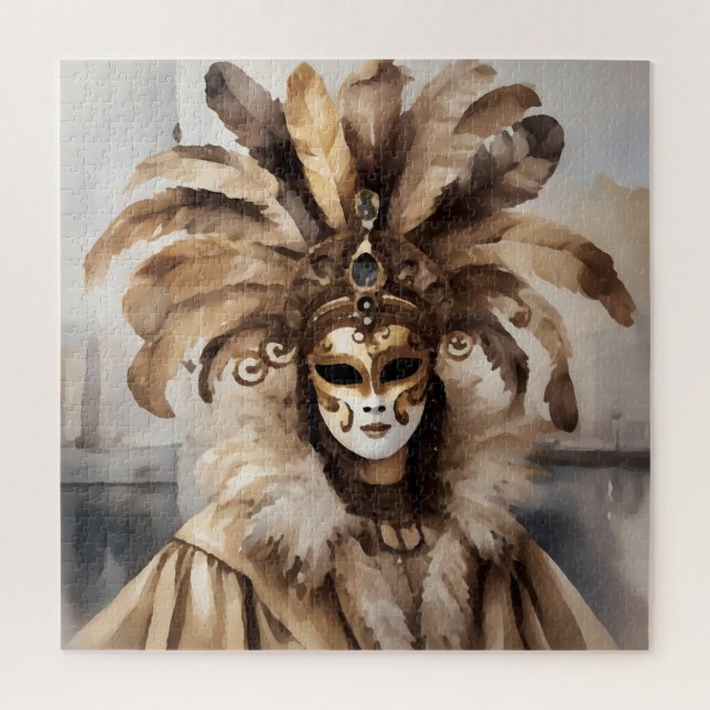 Quebra-cabeça Person wearing Venetian mask (Vertical)