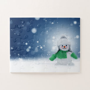 Quebra-cabeça Personagem adorável de boneco de neve de Natal do