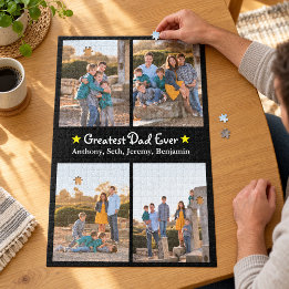 Quebra-cabeça Personalizado 4 Foto Maior Pai do Mundo Dia dos Pa