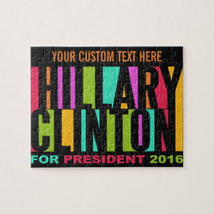 quebra-cabeça personalizado Colorful Hillary Clin