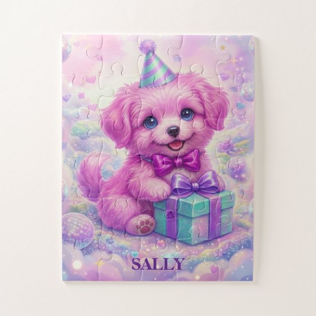 Quebra-cabeça Personalizado com Nome de Cachorrinh (Vertical)