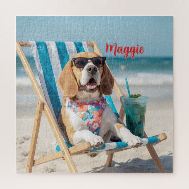 Quebra-cabeça Personalizado de Beagle Fofo (Vertical)