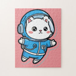 Quebra-cabeça Personalizado de Gato Astronauta Fof