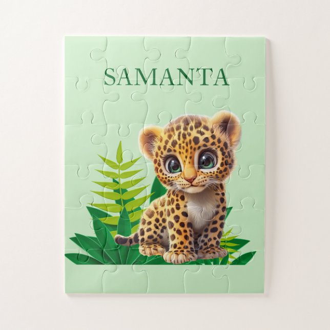 Quebra-cabeça Personalizado de Leopardo (Vertical)