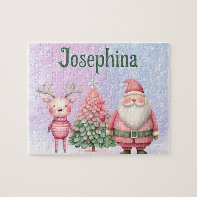 Quebra-cabeça Personalizado de Natal com Nome da C (Horizontal)