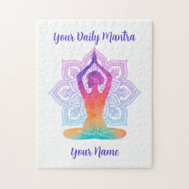 Quebra-cabeça Personalizado de Yoga com Nome e Man