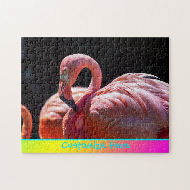 Quebra-cabeça personalizado do flamingo (Horizontal)