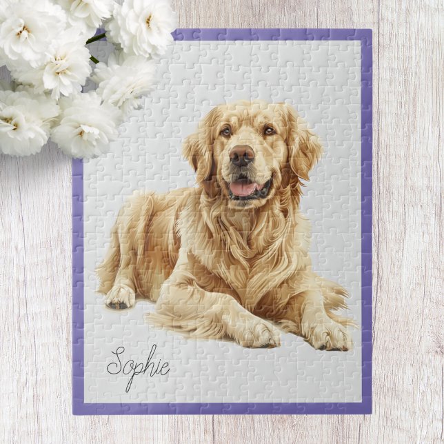 Quebra-cabeça Personalizado do Golden Retriever (Criador carregado)
