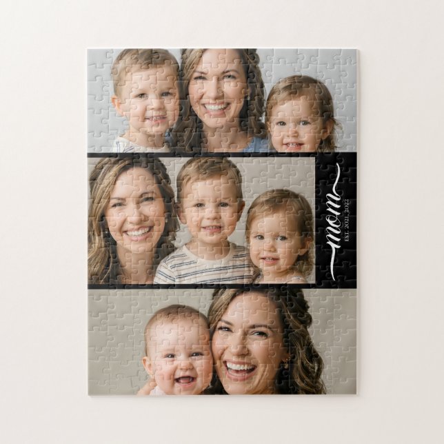 Quebra-cabeça Personalizado Dual Mãe Anos Estabelecidos Script P (Vertical)
