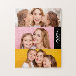 Quebra-cabeça Personalizado Dual Mamãe Anos Est. Rascunho Preto 