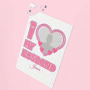 Quebra-cabeça Personalizado Eu Amo Meu Marido - Adicionar Fotogr