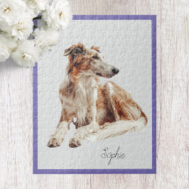 Quebra-cabeça Personalizado Fofo do Cão Borzoi