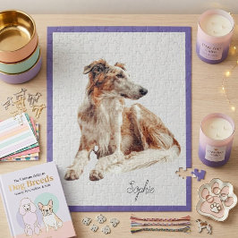 Quebra-cabeça Personalizado Fofo do Cão Borzoi