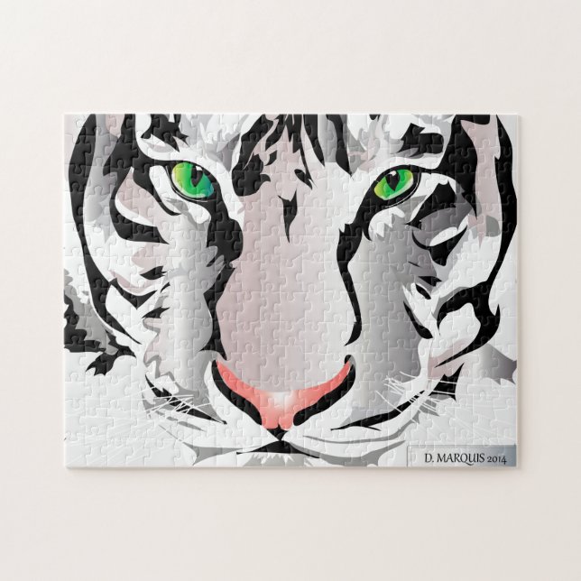 QUEBRA-CABEÇA PERSONALIZADO - TIGER-WHITE/CINZA (Horizontal)