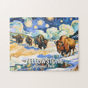 Quebra-cabeça Personalizado Yellowstone Vida Selvagem Búfalo Nat