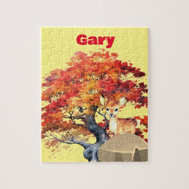 Quebra-cabeça Personalizar Deer nomeado (Vertical)