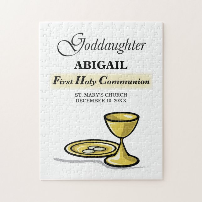 Quebra-cabeça Personalizável, Godchild First Communance Chalice (Vertical)