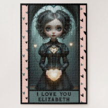 Personalize, eu te amo, garota de corações fofinho