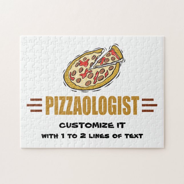 Quebra-cabeça Personalize! Pizza Engraçada Pizzaologista (Horizontal)